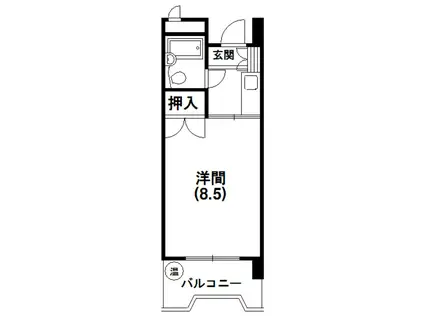 メゾンベルシャンブル(1K/1階)の間取り写真