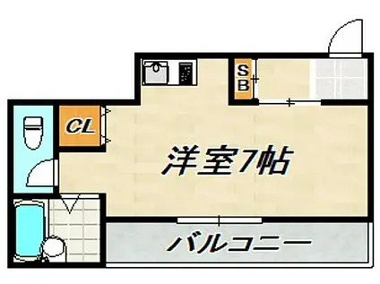 シャルマンフジ須磨壱番館(1K/2階)の間取り写真