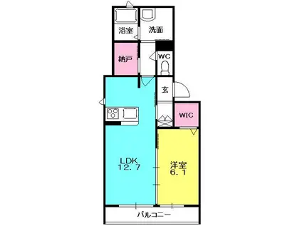 JW八ツ松II(1LDK/2階)の間取り写真