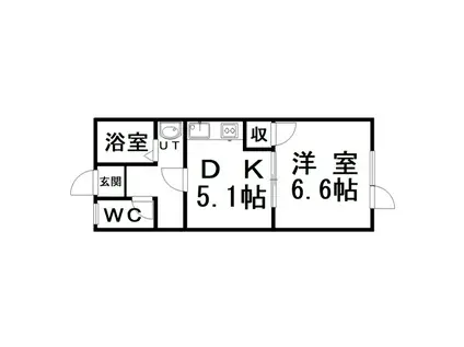 富士ハイツ(1DK/2階)の間取り写真