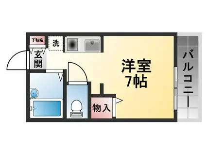 ヘーレンフラット(ワンルーム/1階)の間取り写真