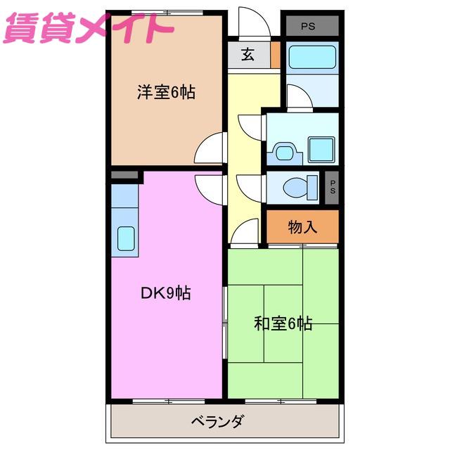 グランメール27(2LDK/3階)の間取り写真