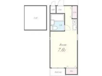 ハイツ大和II(1K/4階)の間取り写真