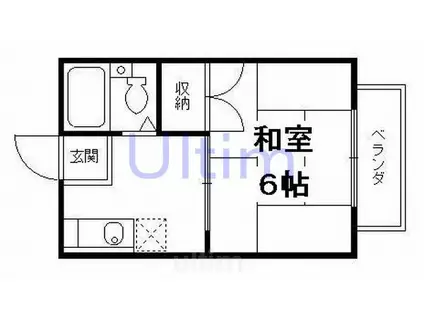 ループ芹川A棟(1K/2階)の間取り写真