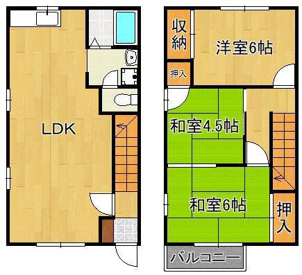 ロジェ浅川II(3LDK/1階)の間取り写真