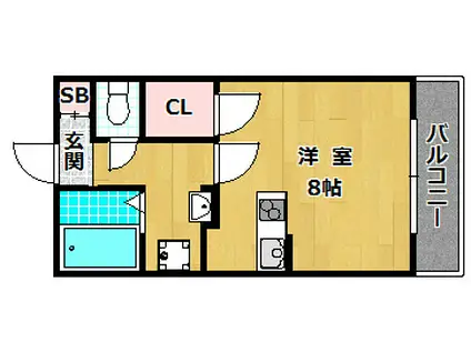 グランシャリオ長尾II(ワンルーム/2階)の間取り写真