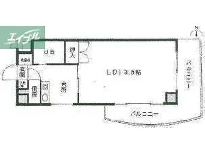 ジェントリィ蕃山(1K/7階)の間取り写真