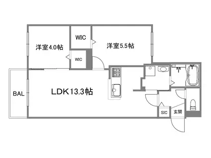 ブランシャールFEG-X琴似(2LDK/3階)の間取り写真