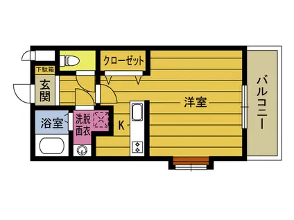 エステール・A(ワンルーム/2階)の間取り写真