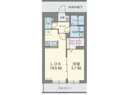 プレリュ―ド(1LDK/2階)の間取り写真