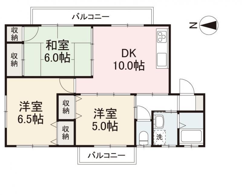 プラージュドゥ(3DK/2階)の間取り写真