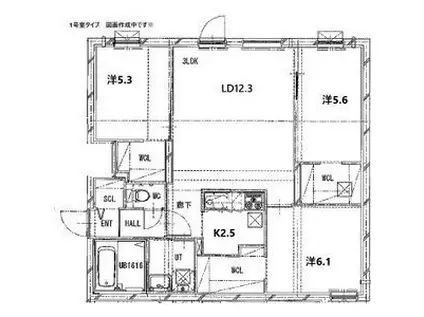 LE CLAIR MINAMIMARUYAMAルクレールミナミマルヤ(3LDK/1階)の間取り写真