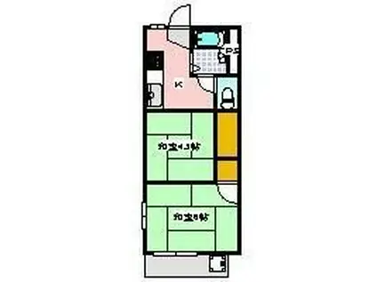 ホバートハイツ(2K/2階)の間取り写真