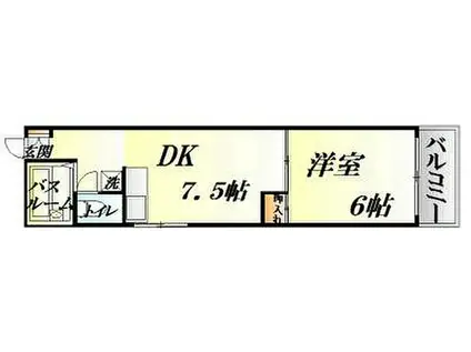 植木ビル(1DK/4階)の間取り写真