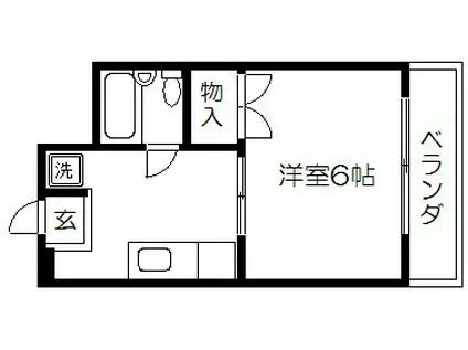 ハイツ北野(1K/2階)の間取り写真