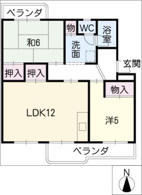 ブランヴェール(2LDK/3階)の間取り写真