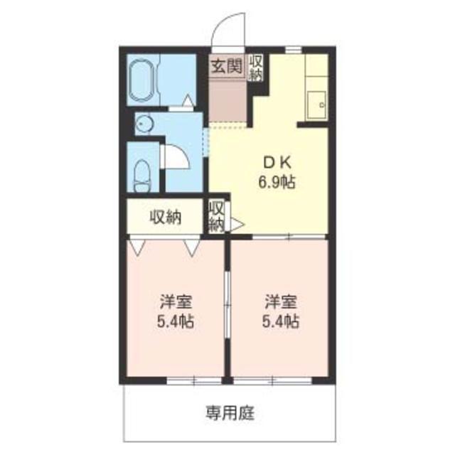セフィラ青木(2DK/2階)の間取り写真