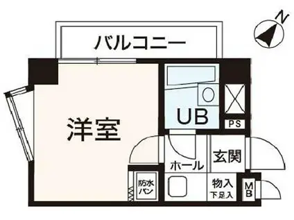 ライオンズマンション六甲道第2(1K/6階)の間取り写真