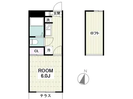 シーサー(1K/1階)の間取り写真