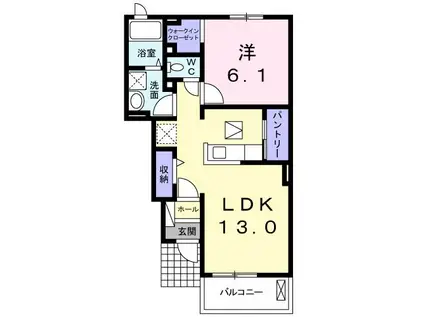 ヴィヴァイオ I(1LDK/1階)の間取り写真
