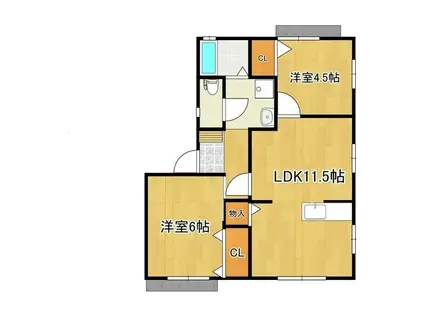 フレグランス並木(2LDK/1階)の間取り写真