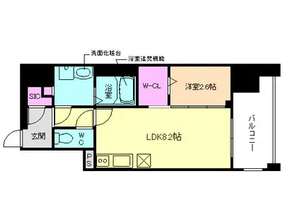 コンフォリア・リヴ南森町II(1LDK/10階)の間取り写真