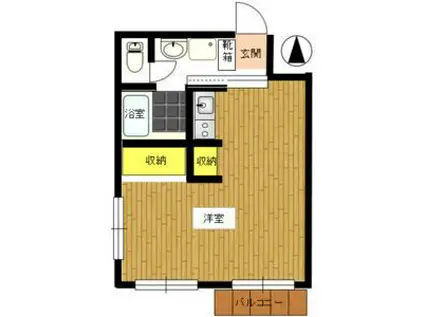 グランコール本山(ワンルーム/1階)の間取り写真