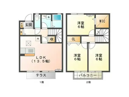 MAISON SYMPHONY B(3LDK/2階)の間取り写真