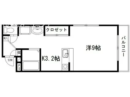 サンライフ鴨江(1K/3階)の間取り写真