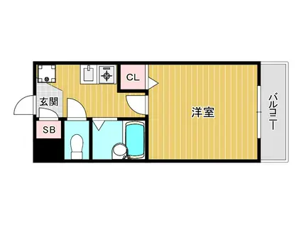 フリーディオ寝屋川(1K/3階)の間取り写真
