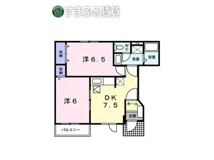 MILKY WAY(2DK/1階)の間取り写真