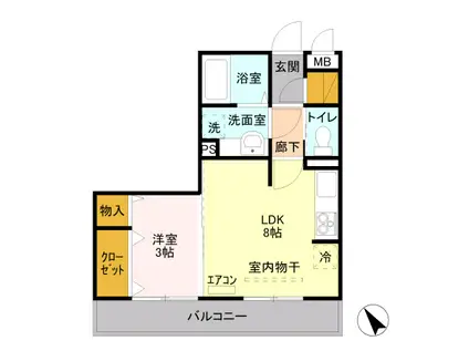 ガーデンハイツリリーフ(1LDK/2階)の間取り写真