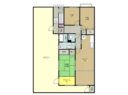 サンセレクト北本(3LDK/5階)の間取り写真