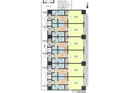 第18金山フクマルビル(1K/4階)の間取り写真