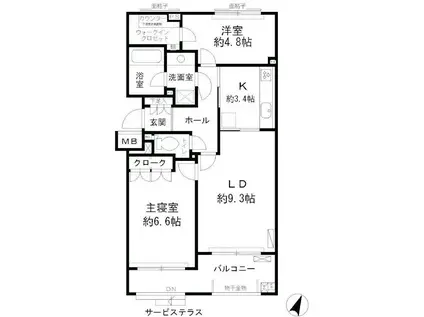 パティオス11番街(2LDK/2階)の間取り写真