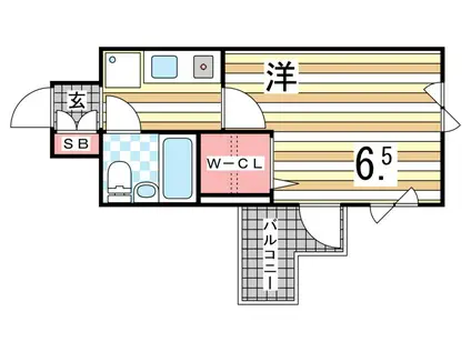 エスリード三宮第2(1K/8階)の間取り写真