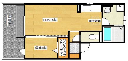カサヴィアンカ(1LDK/1階)の間取り写真