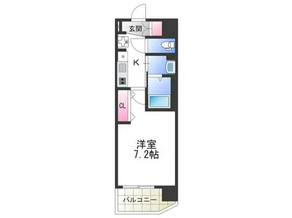 LUXE我孫子II(1K/4階)の間取り写真