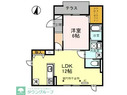 MAISON ETOILE(1LDK/1階)の間取り写真