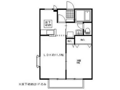 ファニーコート(1LDK/2階)の間取り写真