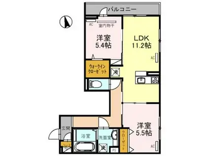 D-ROOM墨江(2LDK/3階)の間取り写真