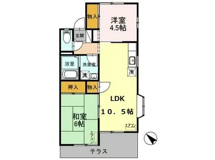 フォアシュピールハイムB(2LDK/1階)の間取り写真