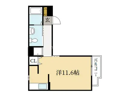 ATTRICE一乗寺(ワンルーム/3階)の間取り写真