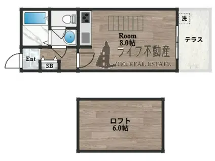 オーキッドスクエア(ワンルーム/1階)の間取り写真