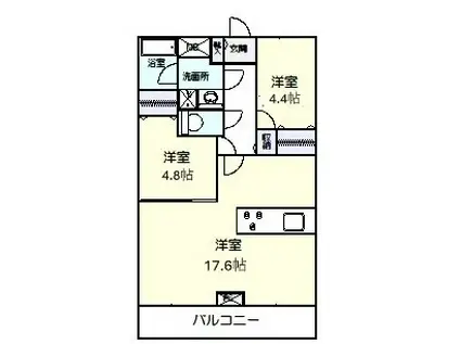 APL IV(2LDK/1階)の間取り写真