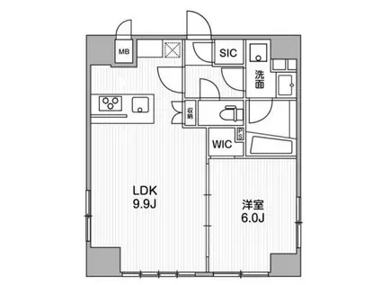 オルタナ銀座(1LDK/10階)の間取り写真