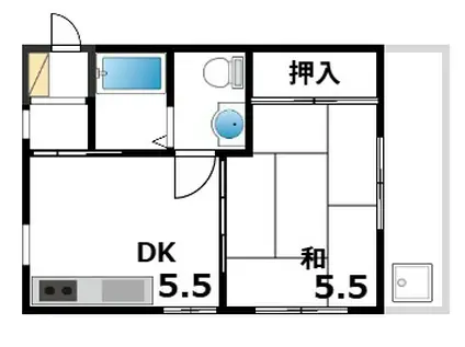 TMビル(1DK/3階)の間取り写真