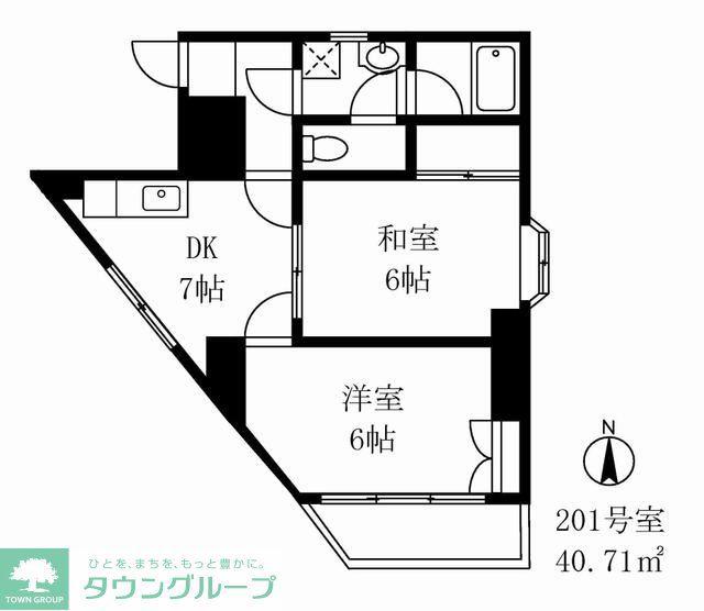 アクセスマスダ(2DK/2階)の間取り写真