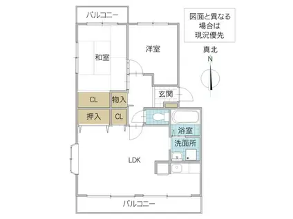 クレア牛久(2LDK/2階)の間取り写真