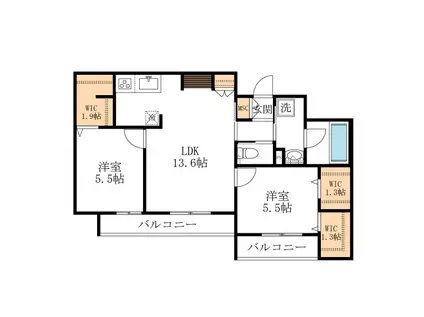 さいたま市桜区西堀メゾン(2LDK/3階)の間取り写真